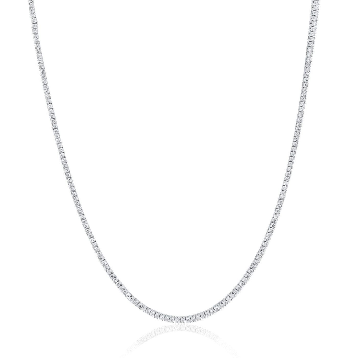 3.45ct Lab Grown Diamond Tennis Necklace in 18K White Gold