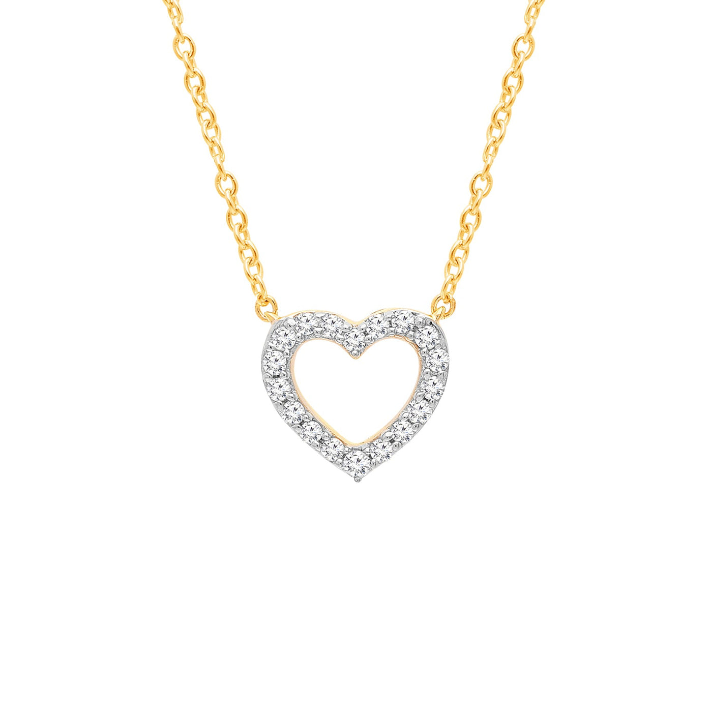 0.1ct Lab Grown Diamond Necklace in 9K Yellow Gold