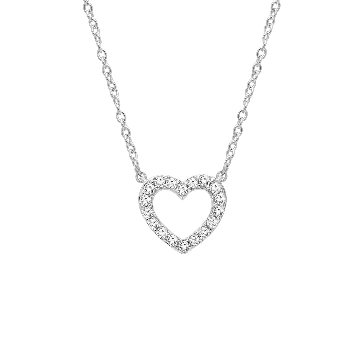 0.1ct Lab Grown Diamond Necklace in 9K White Gold