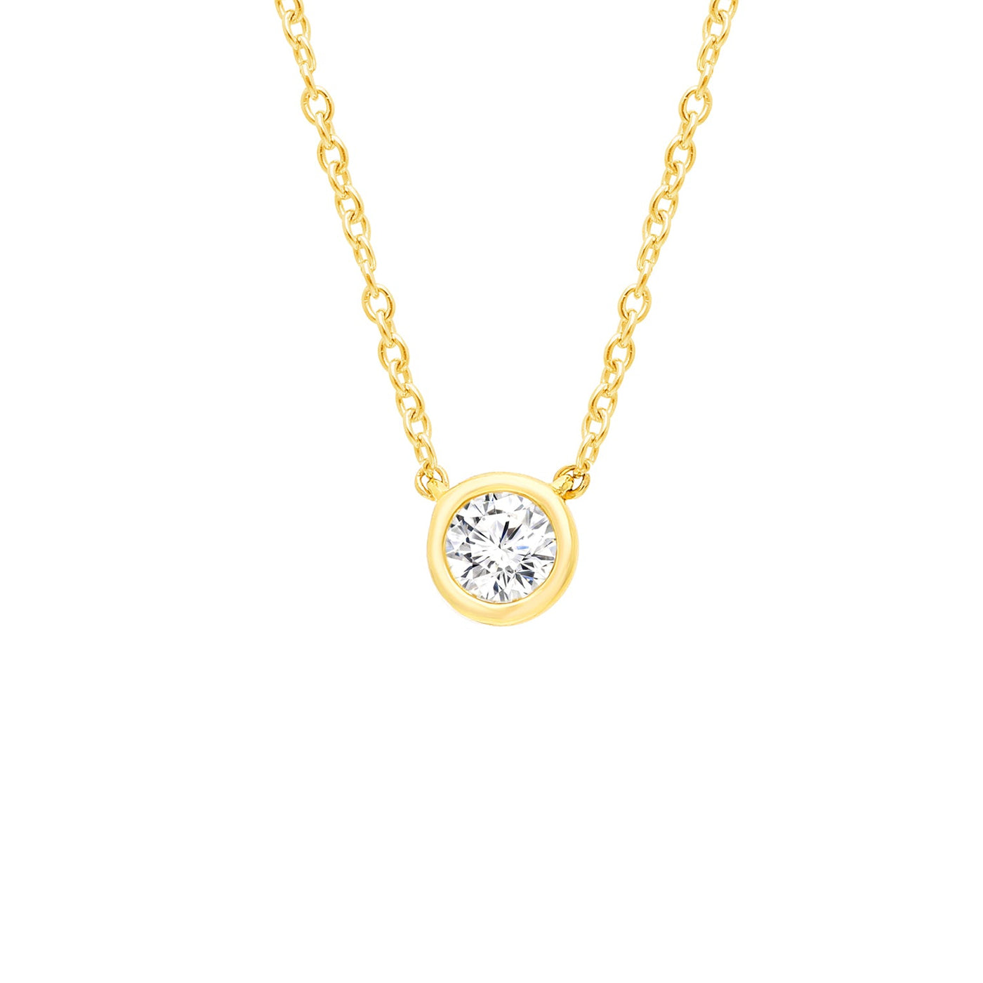 0.15ct Lab Grown Diamond Necklace in 9K Yellow Gold