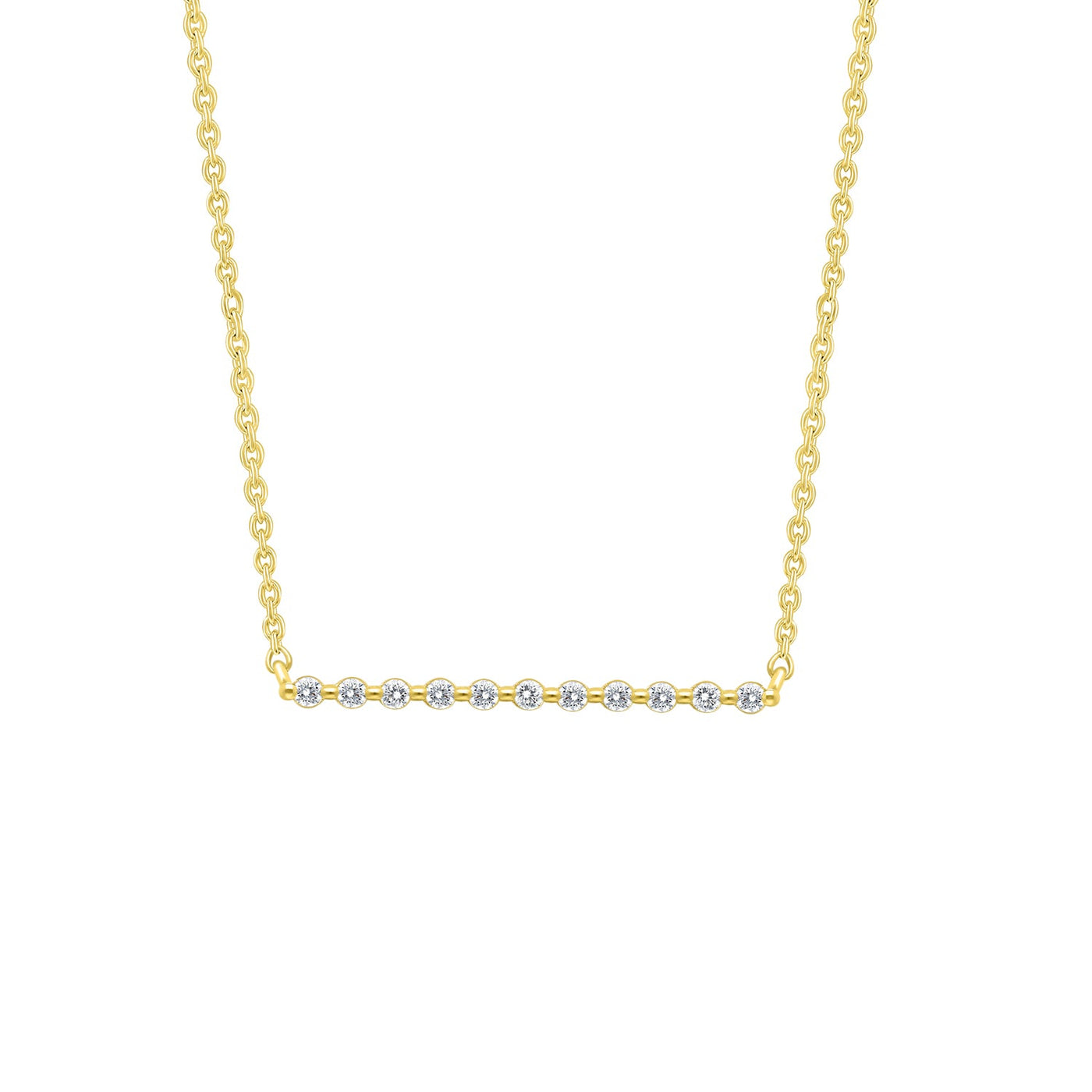 0.09ct Lab Grown Diamond Necklace in 9K Yellow Gold