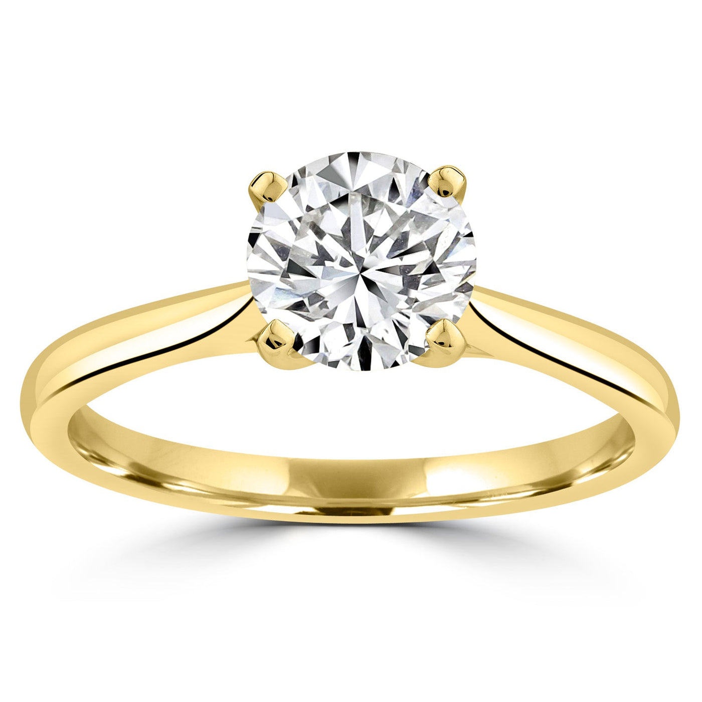 1.00ct  Solitaire Lab Grown Diamond Ring in 18K Yellow Gold