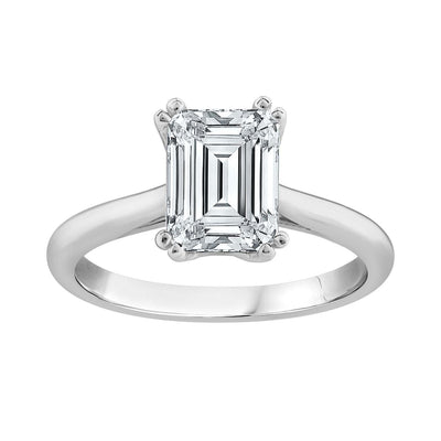 2.00ct Solitaire Emerald Cut Lab Grown Diamond Ring