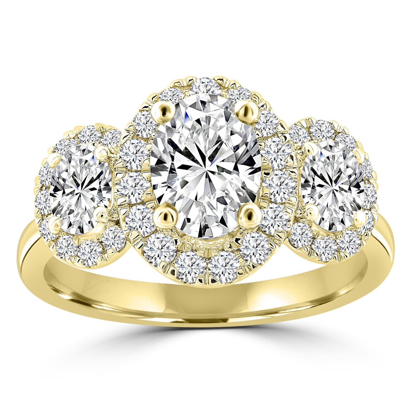 2.00ct Lab Grown Oval Diamond Ring in 18K Yellow Gold