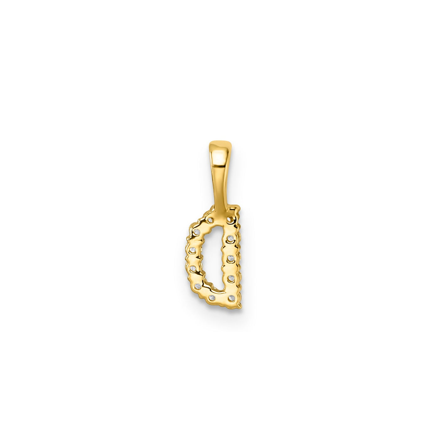 Petite Diamond Initial Pendant Letter D