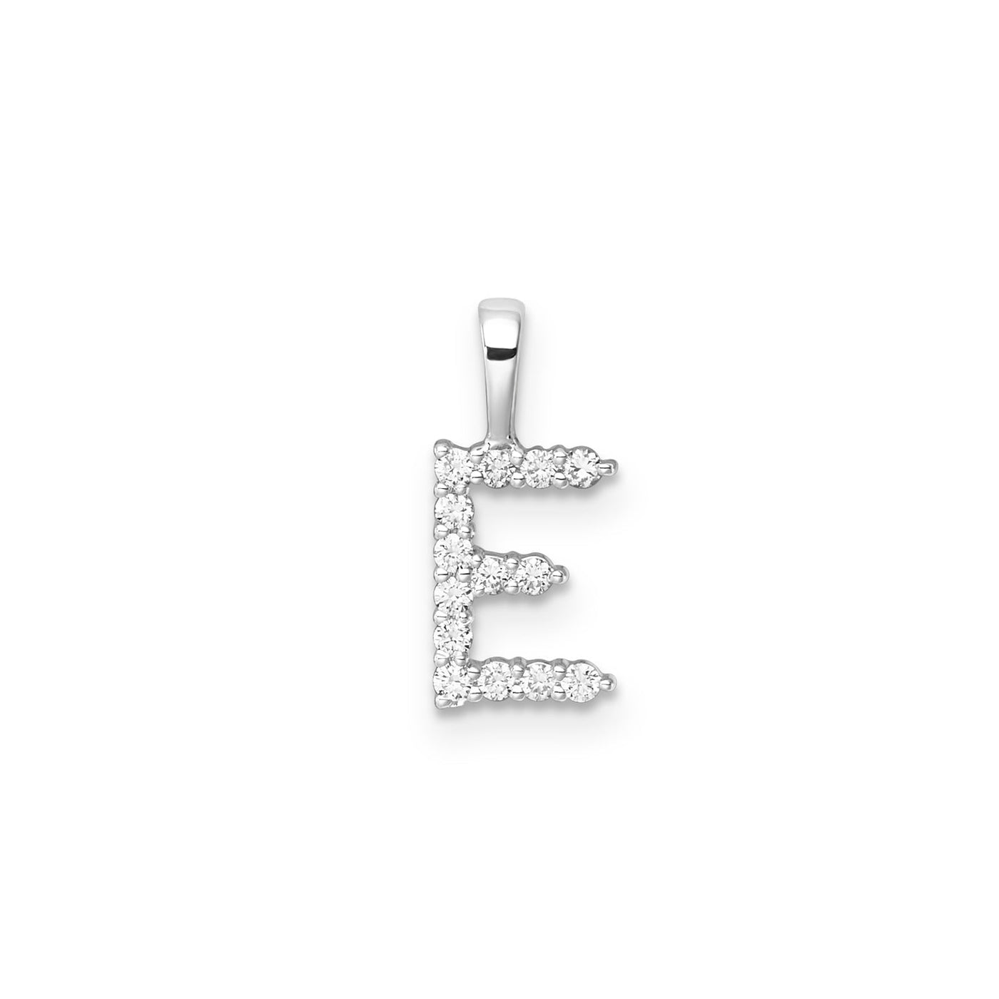 Petite Diamond Initial Pendant Letter E