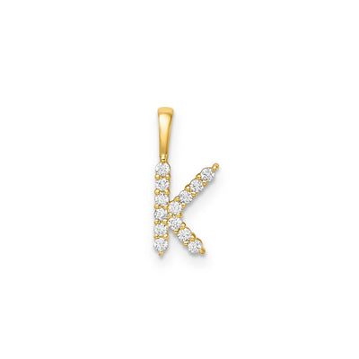 Petite Diamond Initial Pendant Letter K