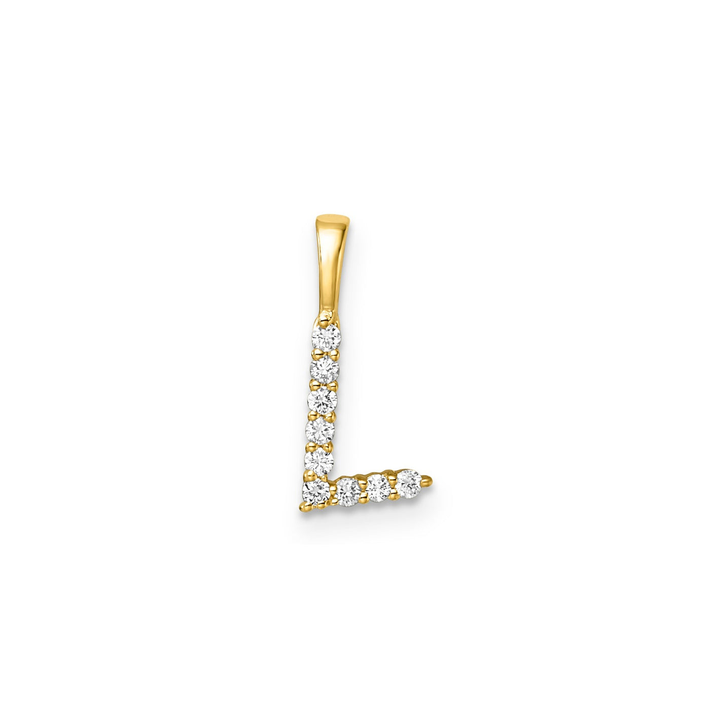 Petite Diamond Initial Pendant Letter L