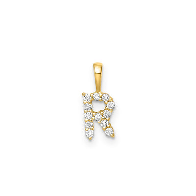 Petite Diamond Initial Pendant Letter R