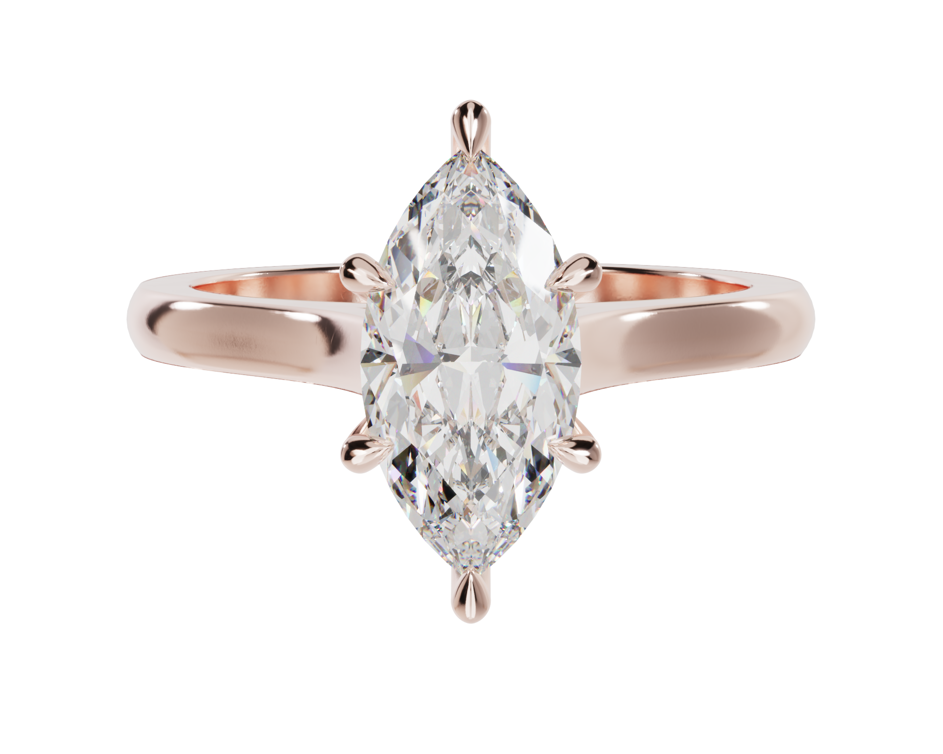 "Ella" Solitaire Marquise Cut Engagement Ring