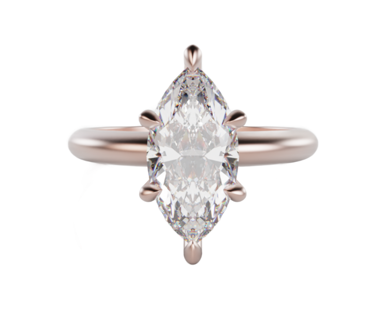 "Atlanta" Lab Grown Diamond Solitaire Engagement Ring Marquise Cut