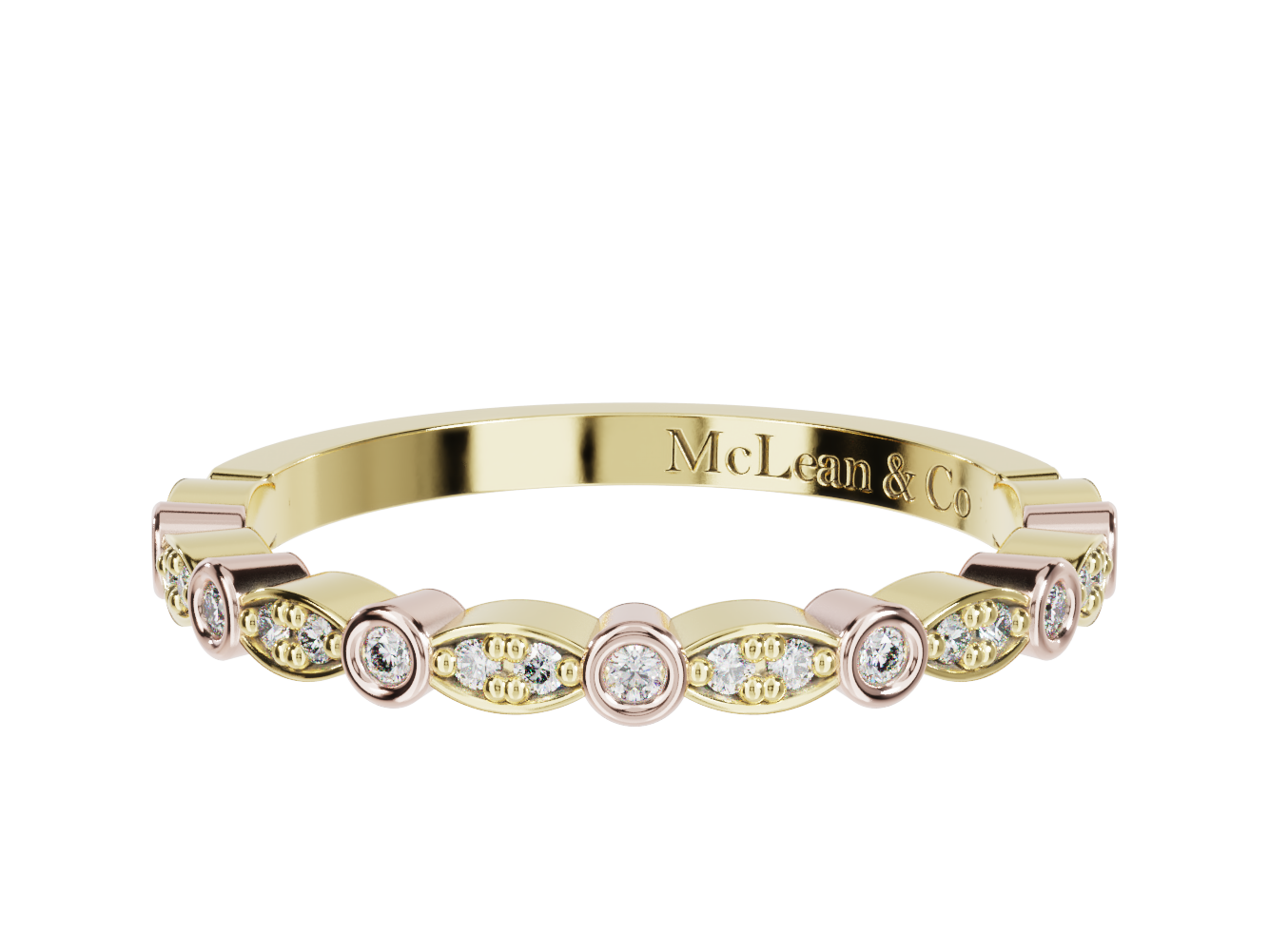 Custom Made Two Tone Diamond Wedding Ring | McLean & Co Manufacturing Jewellers Sunshine Coast Australia