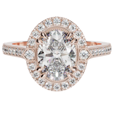 'Evie'Oval Millgrain Engagement Ring