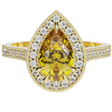 Pear Millgrain Gemstone Ring