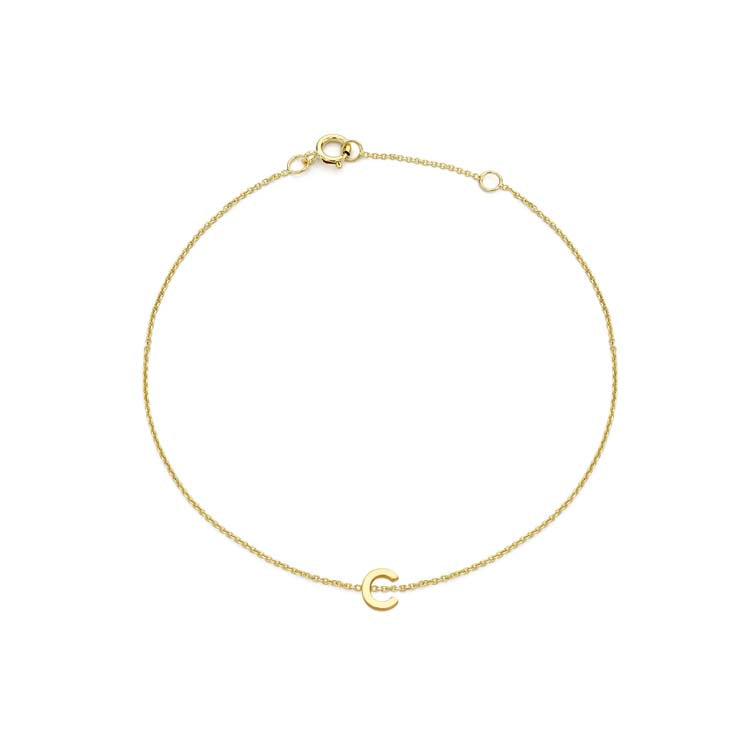 Mini Initial 9CT Yellow Gold Bracelet C