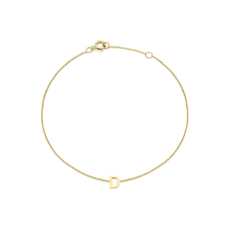 Mini Initial 9CT Yellow Gold Bracelet D