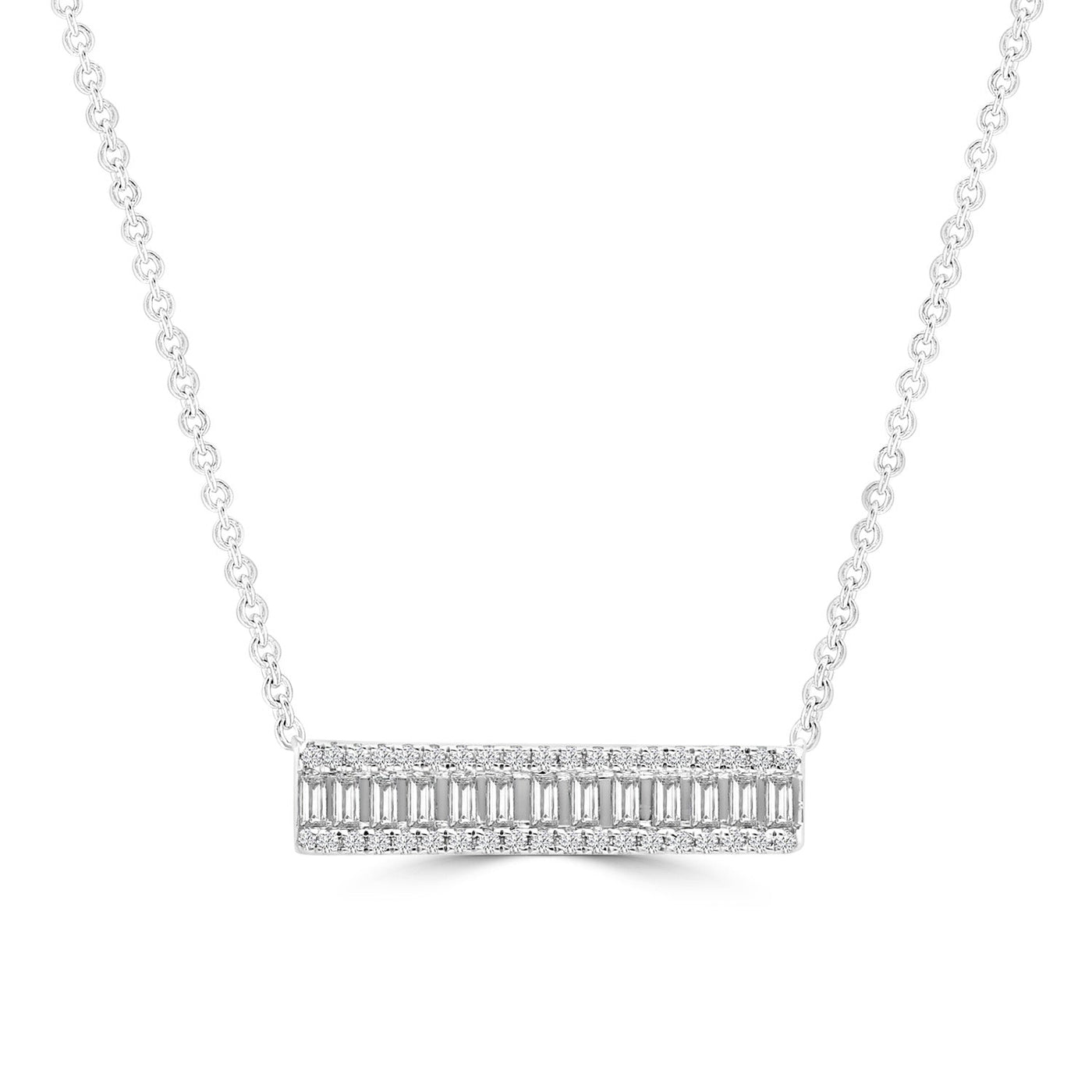 0.18ct HI I1 Diamond Necklace 45cm in 9K White Gold