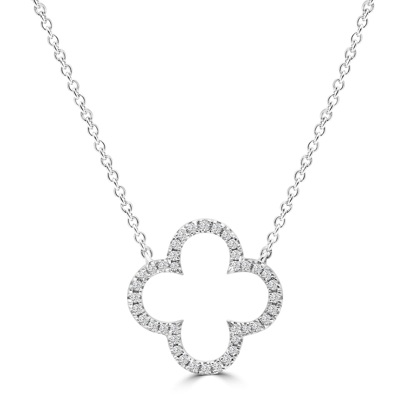 0.12ct HI I1 Diamond Necklace 45cm in 9K White Gold