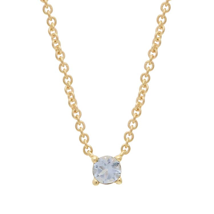 Aquamarine Necklace 40-45cm in 9K Yellow Gold