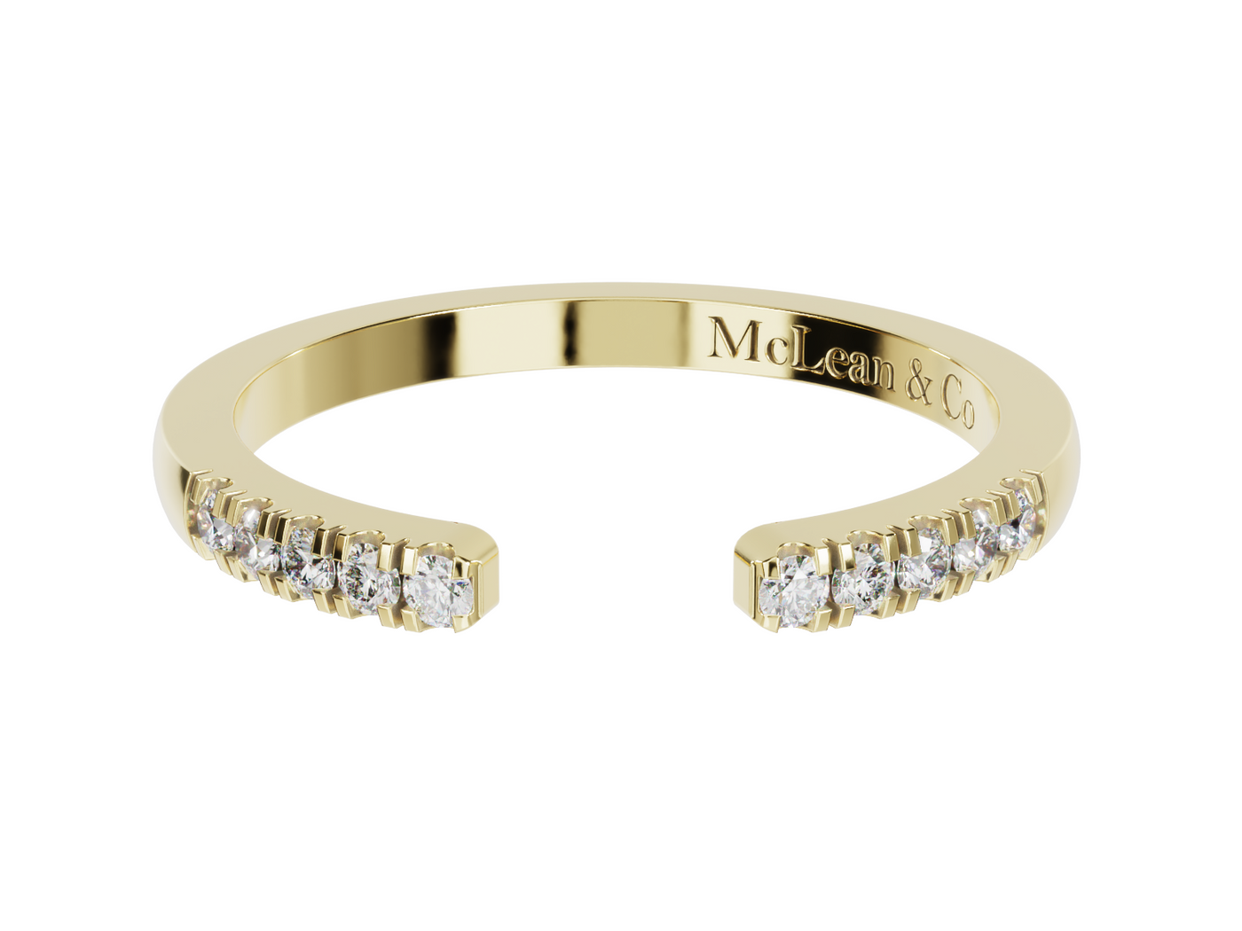 Open Split Diamond Wedding Ring