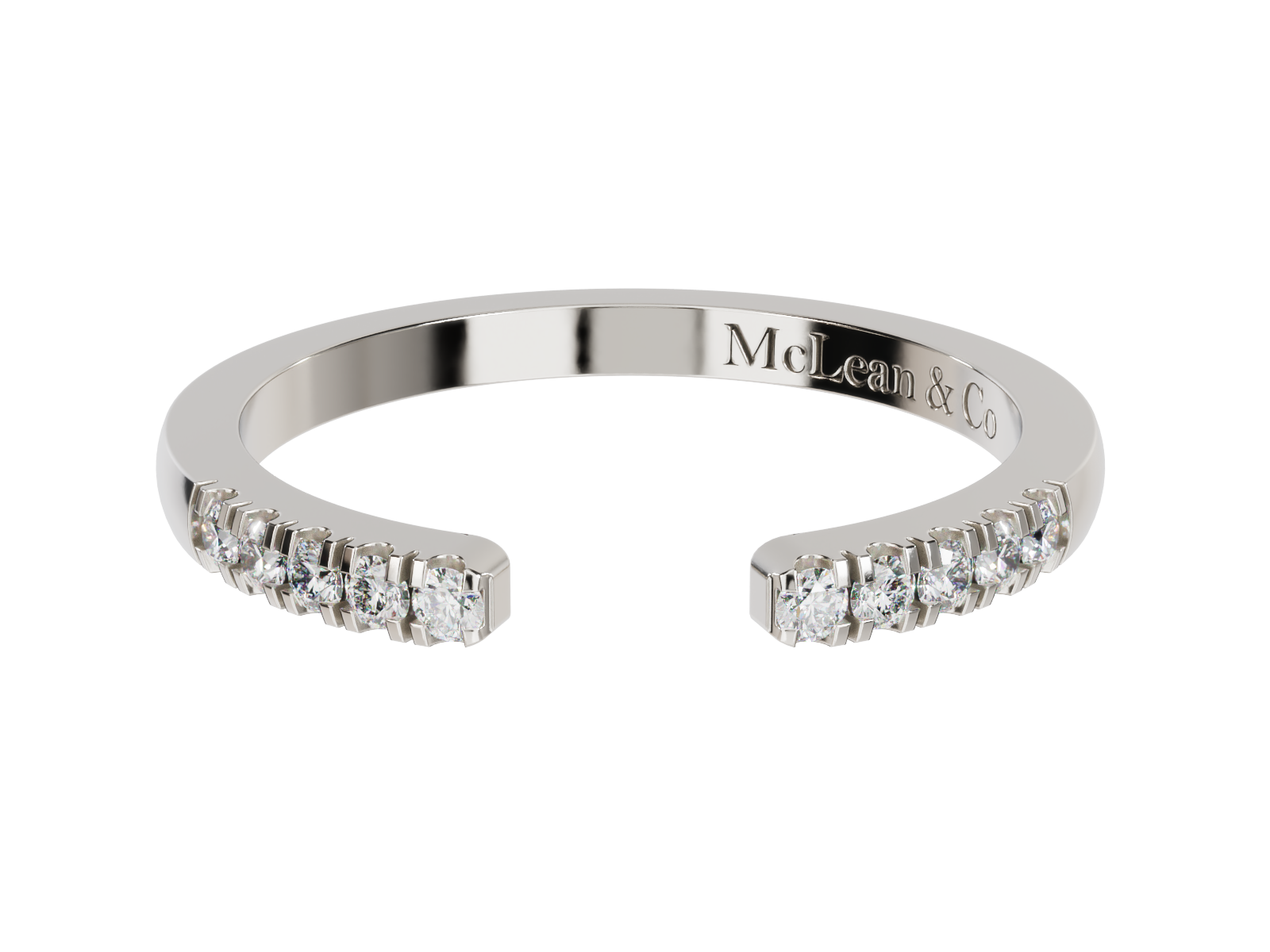 Open Split Diamond Wedding Ring