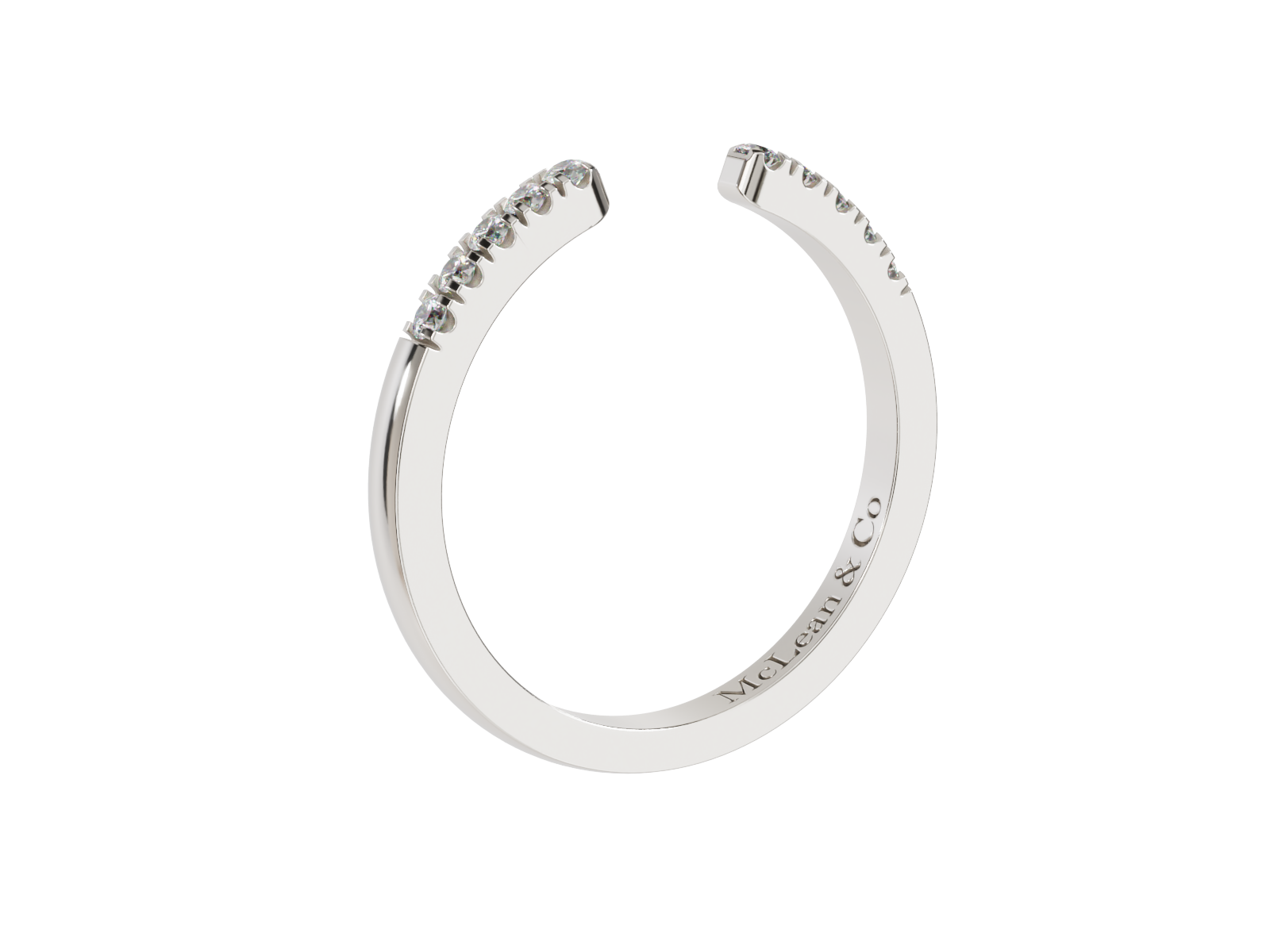 Open Split Diamond Wedding Ring