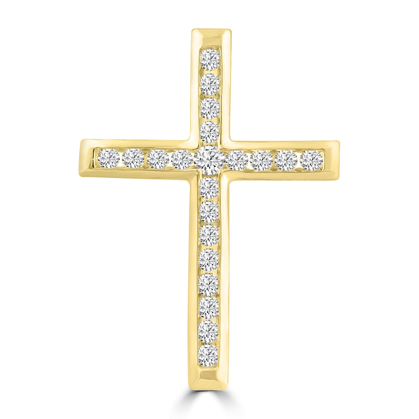 Diamond Cross Pendant with 0.25ct Diamonds in 9K Yellow Gold - PC-0187-Y