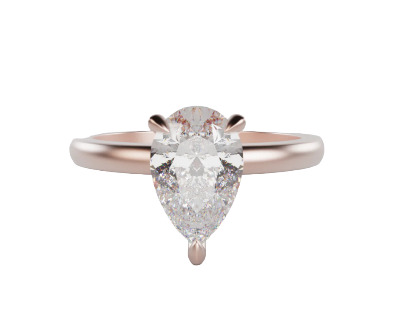 "Dana" Pear Cut Solitare Diamond Engagement Ring