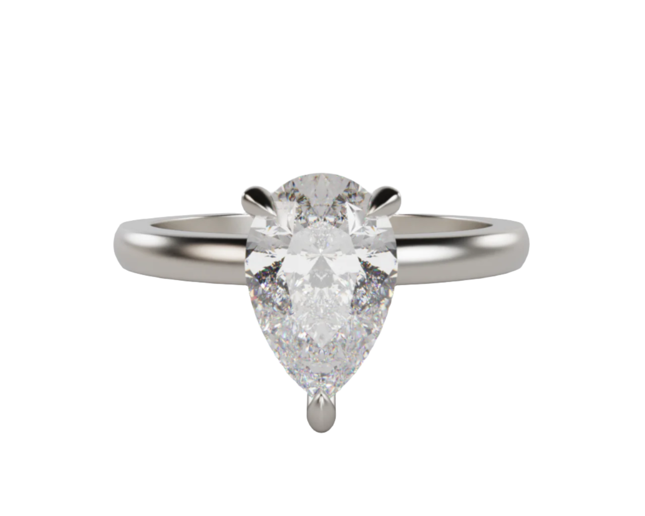 "Dana" Pear Cut Solitare Diamond Engagement Ring