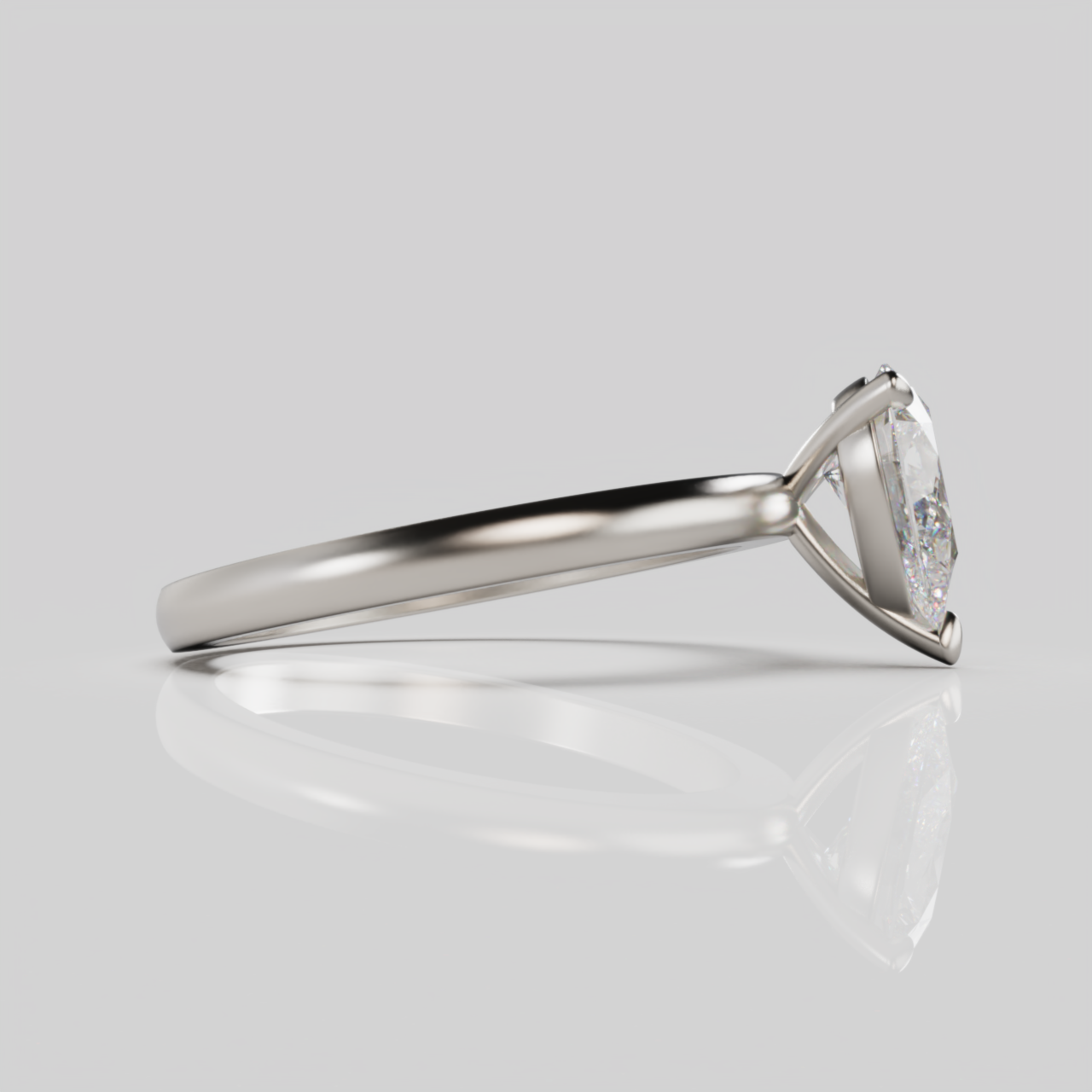 "Dana" Pear Cut Solitare Diamond Engagement Ring