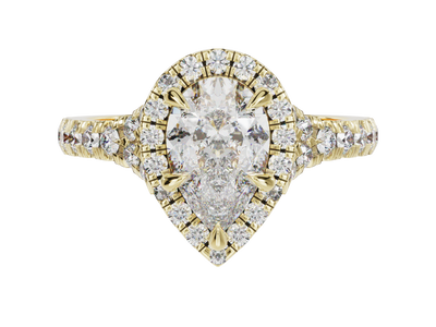 'Karlie' Pear Halo Engagement Ring