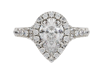 'Karlie' Pear Halo Engagement Ring