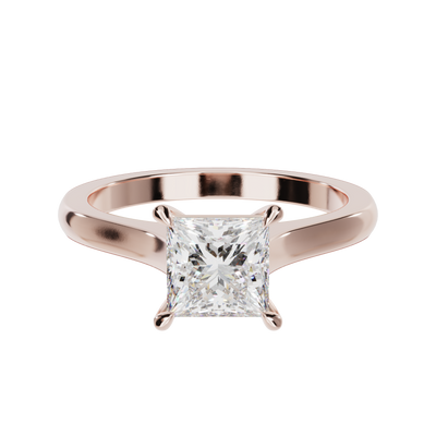 "Ella" Solitaire Princess Cut Engagement Ring