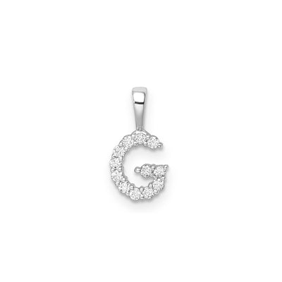 Petite Diamond Initial Pendant Letter G White Gold