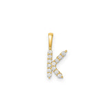 Petite Diamond Initial Pendant Letter K Yellow Gold