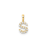 Petite Diamond Initial Pendant Letter S Yellow Gold