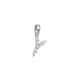 Petite Diamond Initial Pendant Letter Y White Gold