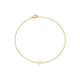 Petite Mini Tiny Inital Gold Bracelet Letter F