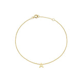 Petite Tiny Mini Initial Letter A Bracelet Yellow Gold