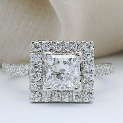 Princess Cut Diamond Halo Ring | McLean & Co Manufacturing Jewellers Sunshine Coast Australia