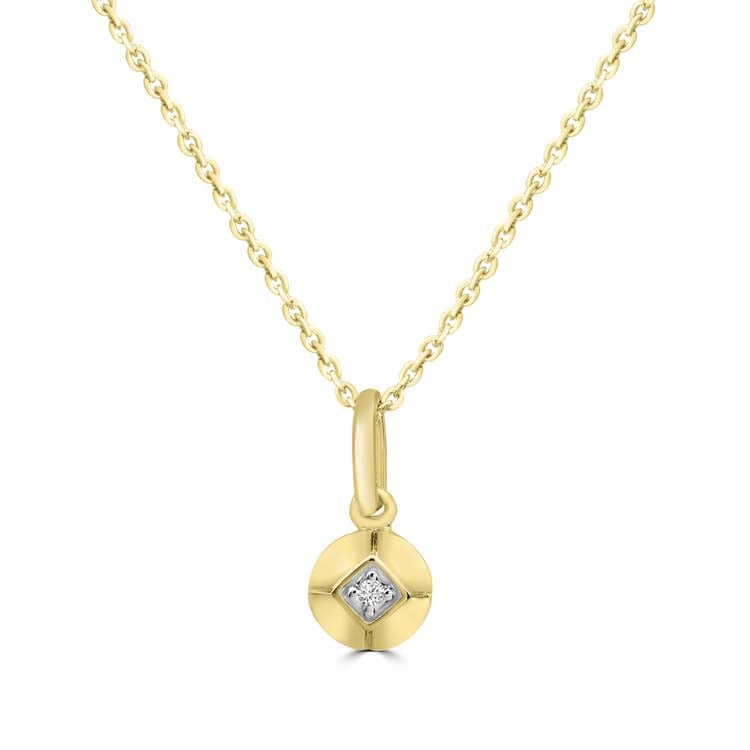 Diamond Necklace 40-45cm with 0.01ct Diamonds in 9K Yellow Gold