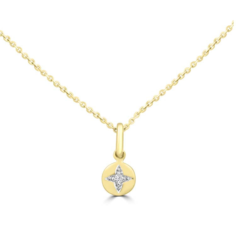 Diamond Necklace 40-45cm with 0.016ct Diamonds in 9K Yellow Gold