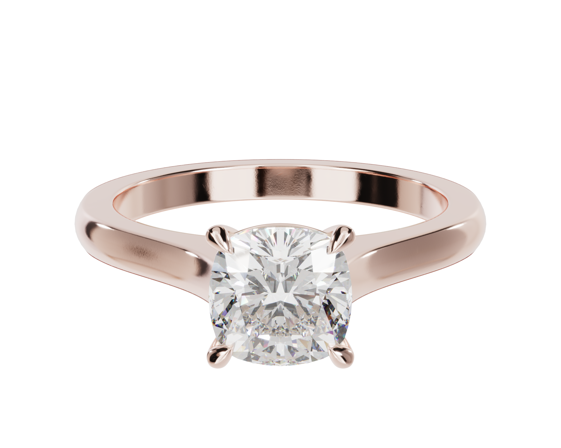 "Ella" Solitaire Cushion Cut Engagement Ring