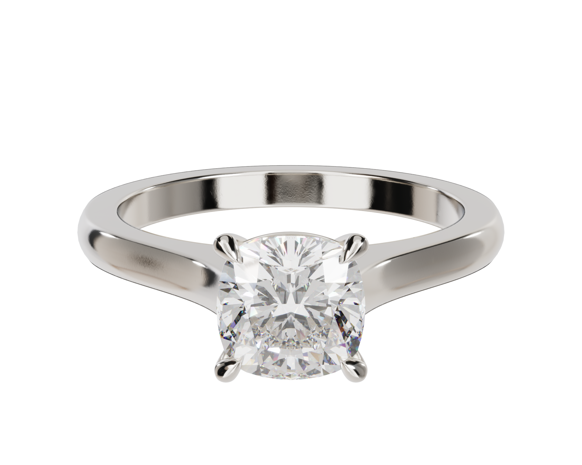 "Ella" Solitaire Cushion Cut Engagement Ring