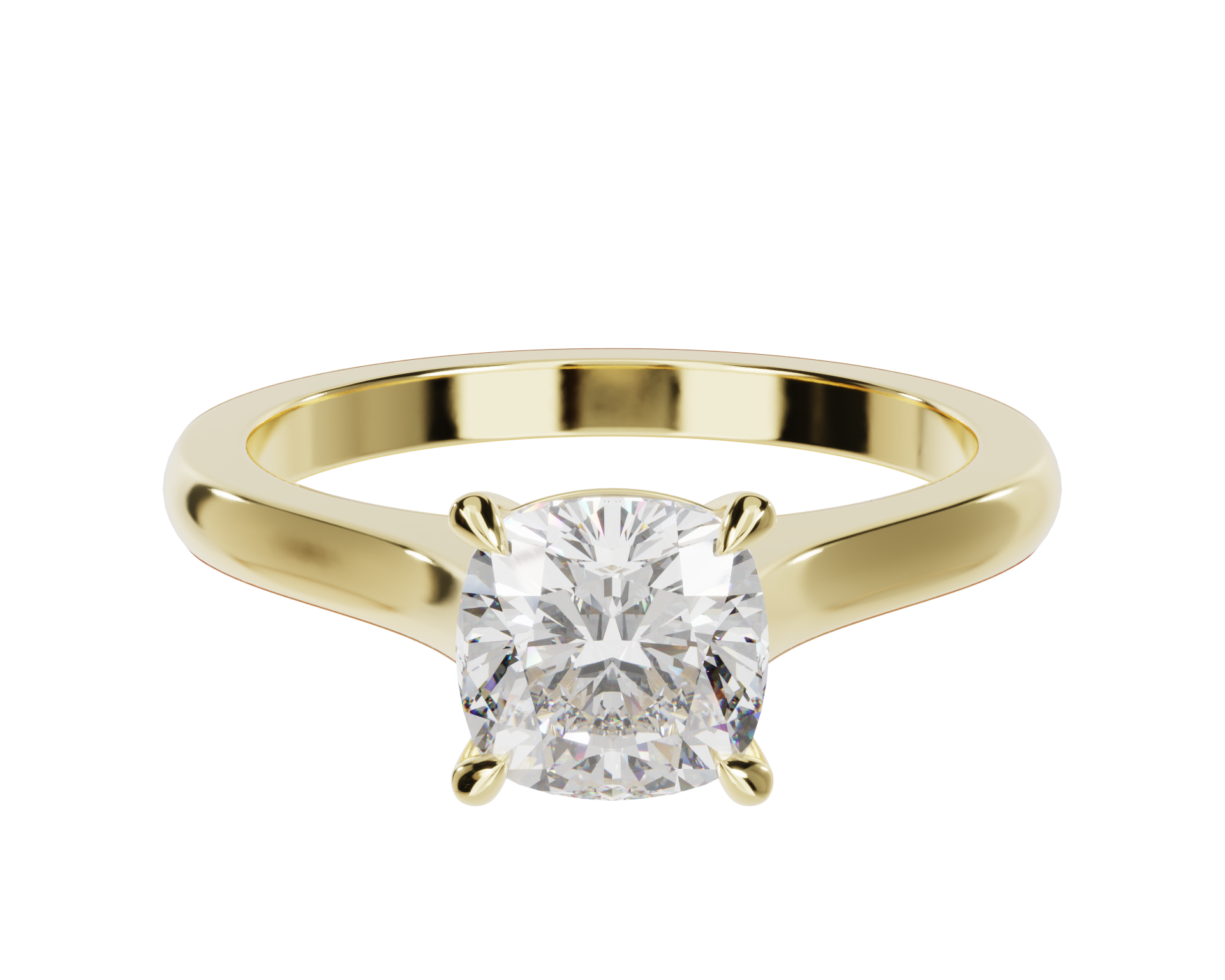 "Ella" Solitaire Cushion Cut Engagement Ring