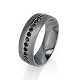 Tantalum Wedding Ring with Black Diamonds McLean & Co Jewellers Sunshine Coast Australia