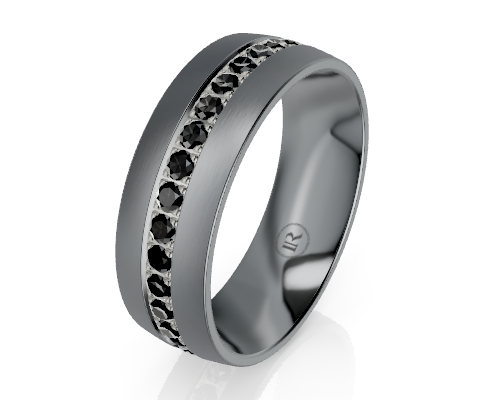 Tantalum Wedding Ring with Black Diamonds McLean & Co Jewellers Sunshine Coast Australia