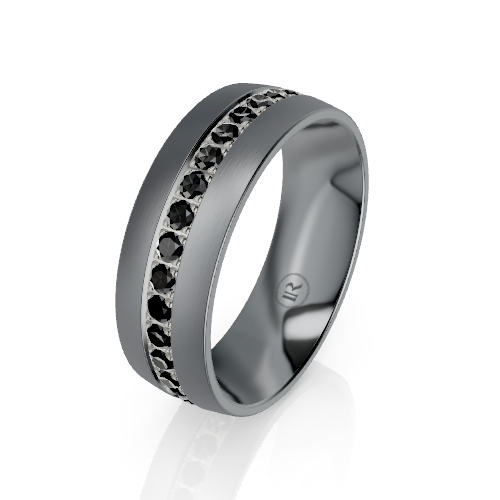 Tantalum Wedding Ring with Black Diamonds McLean & Co Jewellers Sunshine Coast Australia
