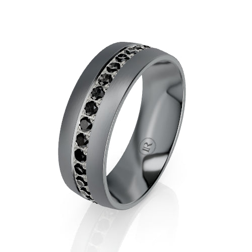 Tantalum Wedding Ring with Black Diamonds McLean & Co Jewellers Sunshine Coast Australia
