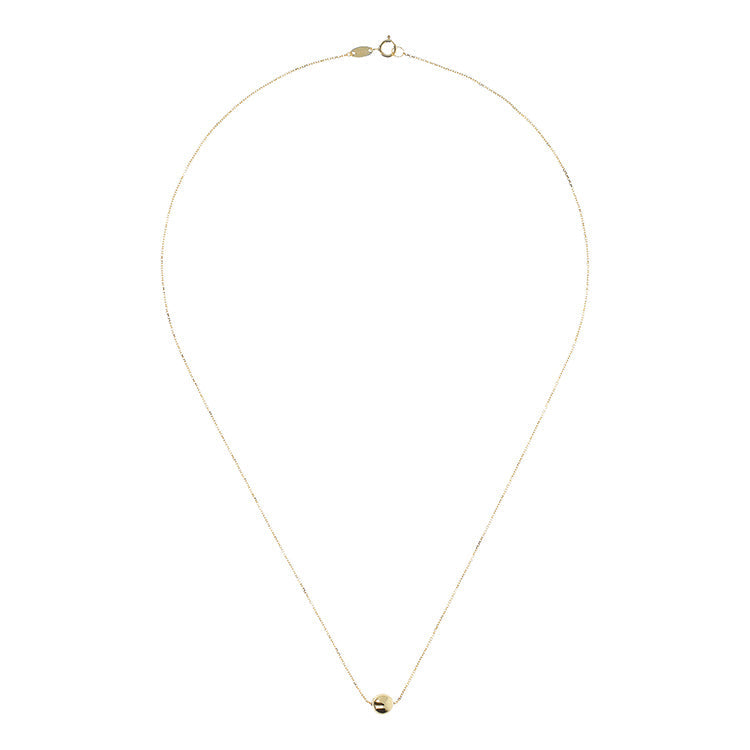 9K Yellow Gold Single Ball Necklace 45cm